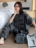 Stylish Printed Cotton Jersey Night Suit - 2 Pcs Set