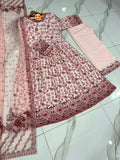 3 Pcs Women's Stitched Lawn Printed Maxi Suit