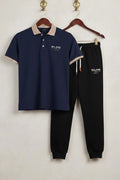 Navy Blue Printed Track Suit for Men MILANO Polyester