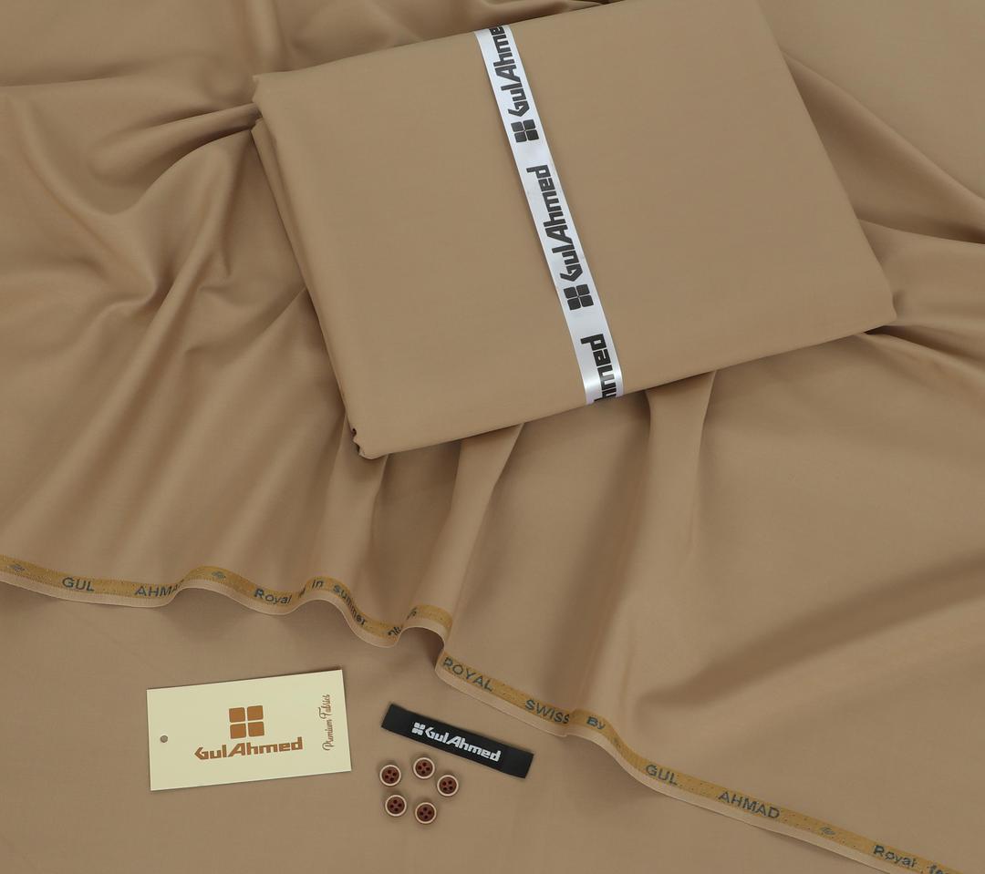 Royal Swiss Light Brown Wash & Wear Suit Fabric for Men